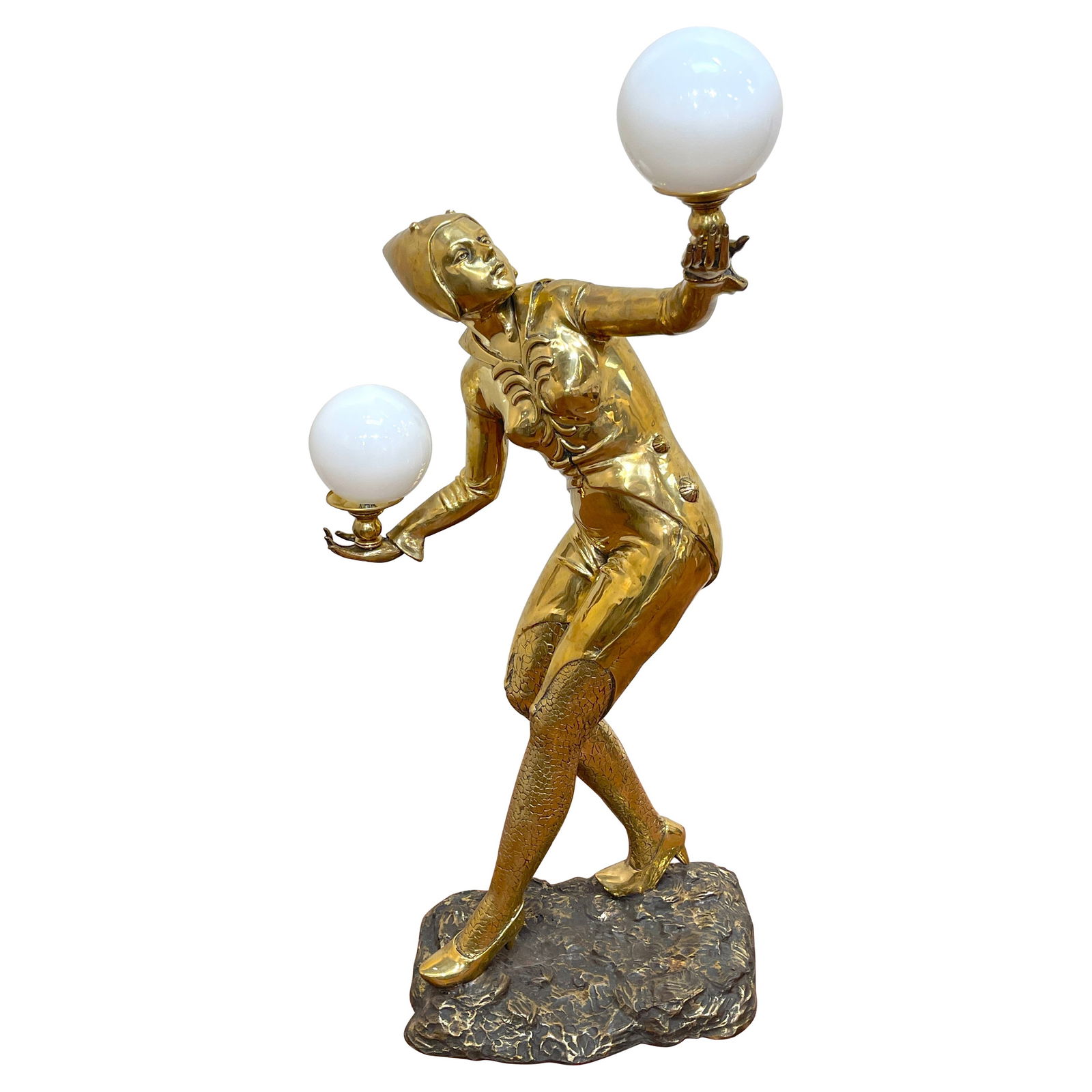 Monumental French Art Deco Bronze Flapper Lighted Sculpture 1920s (1 of 15)