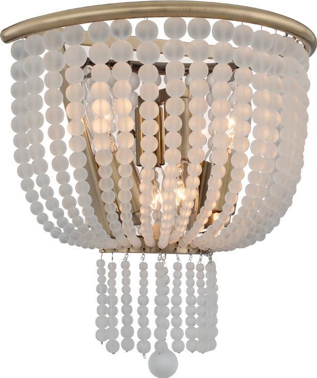 Kalco Esperanza Wall Sconce Brushed Champagne Gold with Glass Beads: Kalco Esperanza Wall Sconce Brushed Champagne Gold with Glass Beads Illuminate your space with the stunning Esperanza Wall Sconce, featuring elegant frosted glass beads. This contemporary-style lighti