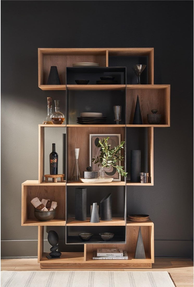Universal Jaxon Etagere 80H 54W 14D Modern Style: Universal Jaxon Etagere 80H 54W 14D Modern Style Introducing the Modern Elegance: Versatile Jaxon Etagere, a stunning addition to any contemporary space. This etagere features a sleek design, perfectl
