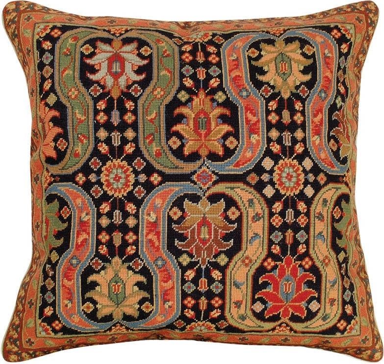 Handmade Petitpoint 18x18 Throw Pillow Geometric Abstract Design: Handmade Petitpoint 18x18 Throw Pillow Geometric Abstract Design Enhance your living space with this exquisite hand-made Petitpoint throw pillow, featuring a stunning geometric design in hues of olive