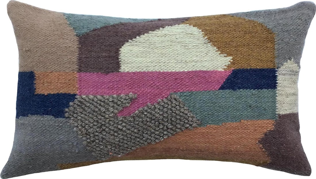 Ariadne Multicolor 24-Inch Wool Pillow with Down Alternative Insert (1 of 2)