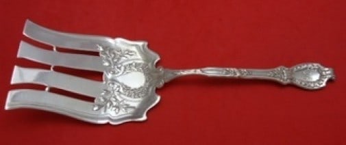 Durgin Du Barry Sterling Silver Asparagus Fork 9 5/8" Serving Piece: Durgin Du Barry Sterling Silver Asparagus Fork 9 5/8" Serving Piece This elegant asparagus fork is a stunning piece from the renowned Durgin brand, showcasing the exquisite Du Barry pattern. Crafted f