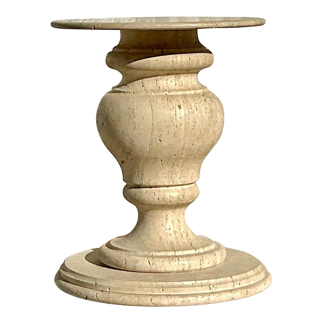 Vintage Turned Travertine Dining Table Pedestal 23in Round 28.75in Tall (1 of 9)
