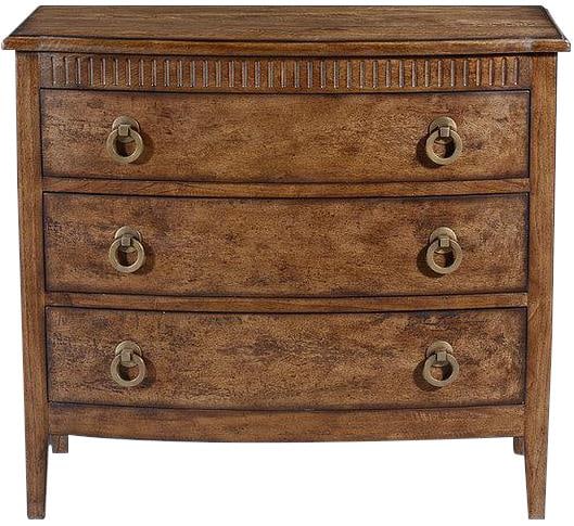 Transitional Theodore Bowfront Chest with Solid Brass Pulls: Transitional Theodore Bowfront Chest with Solid Brass Pulls Introducing the Elegant Theodore Chest, a stunning bowfront cabinet that combines functionality with transitional style. Crafted from solid