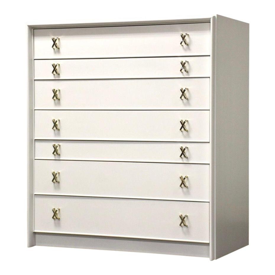 Mid Century Modern White Dresser by Paul Frankl for Johnson Furniture: Mid Century Modern White Dresser by Paul Frankl for Johnson Furniture This exquisite mid-century modern dresser, designed by Paul Frankl for Johnson Furniture, showcases a sleek white finish complemen