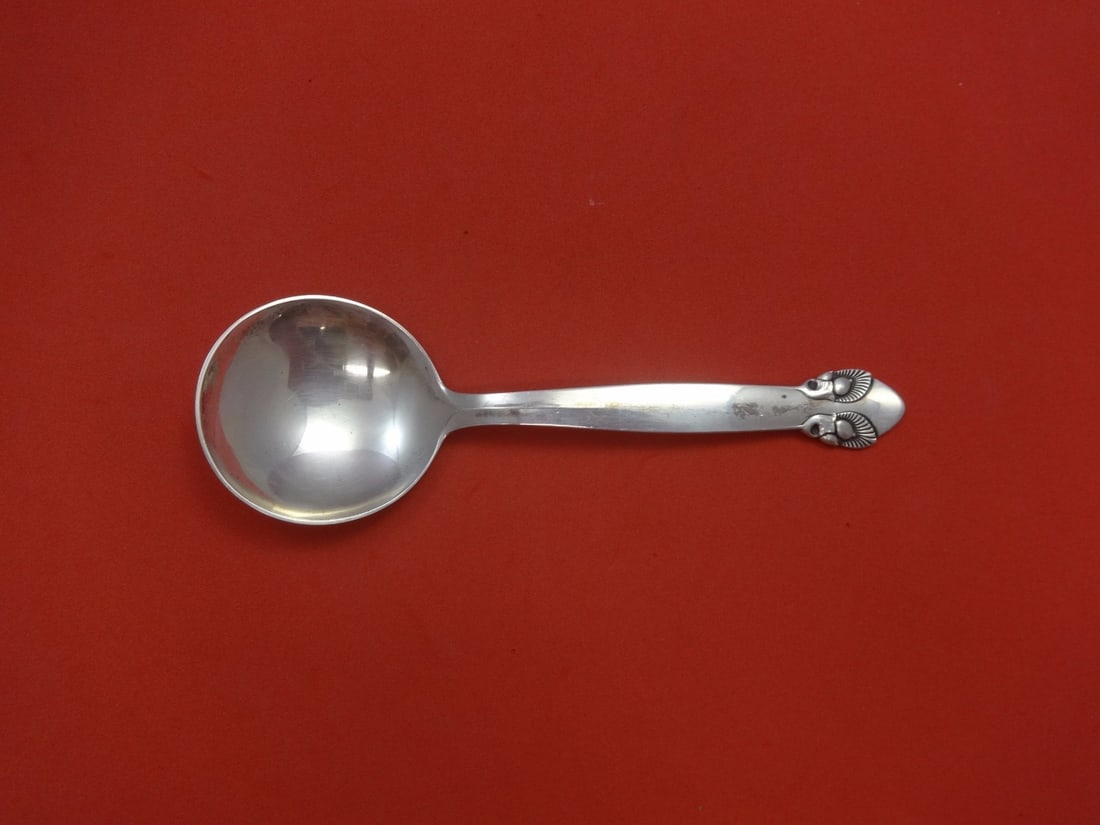 Georg Jensen Bittersweet Sterling Silver Cream Soup Spoon 6 1/4": Georg Jensen Bittersweet Sterling Silver Cream Soup Spoon 6 1/4" This exquisite cream soup spoon is a stunning example of the Bittersweet pattern by Georg Jensen, crafted from high-quality sterling si