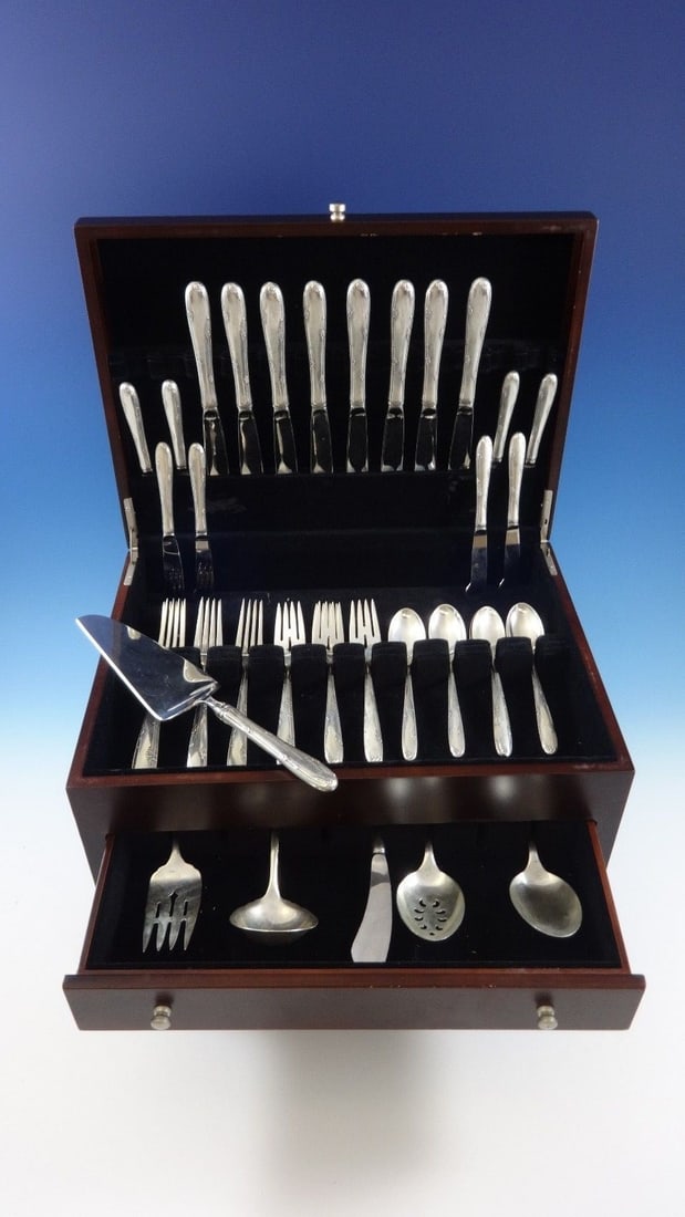 Towle Madeira Sterling Silver Flatware Set for 8 46 Pieces with Storage Chest: Towle Madeira Sterling Silver Flatware Set for 8 46 Pieces with Storage Chest Enhance your dining experience with this exquisite Madeira by Towle Sterling Silver Flatware Service for 8. This 46-piece