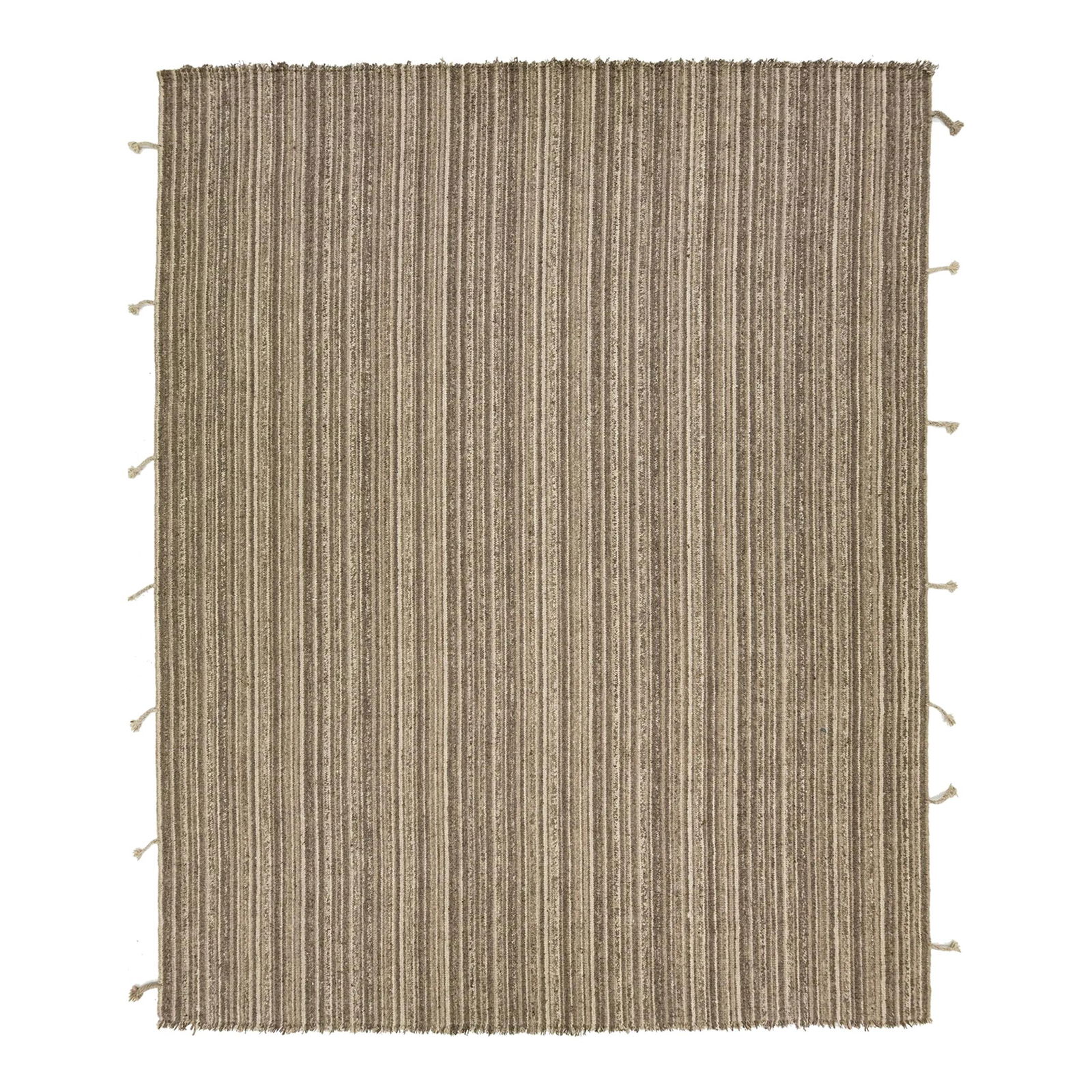 Contemporary Kilim Wool Rug 12'1 x 15 Geometric Design Tan: Contemporary Kilim Wool Rug 12'1 x 15 Geometric Design Tan This contemporary flatweave kilim rug features a striking geometric design in a harmonious blend of beige, tan, and brown tones. With its fri