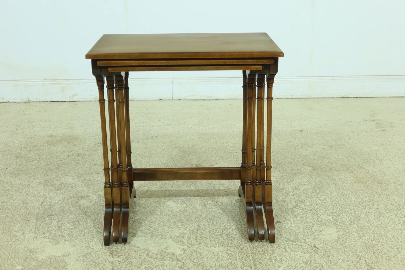 Statton 1981 Solid Cherry 3 Stack Nesting Tables Traditional Style - 9