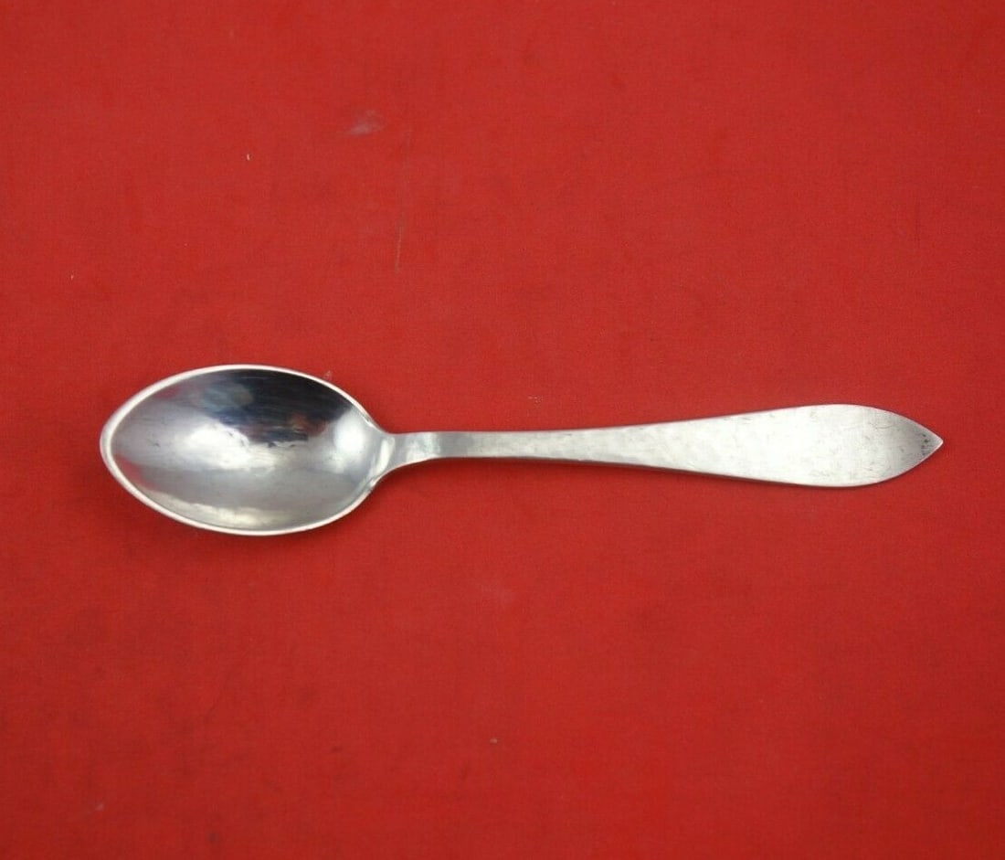 Carl Poul Petersen Sterling Silver Pointed Spoon 4 5/8": Carl Poul Petersen Sterling Silver Pointed Spoon 4 5/8" This exquisite 4 O'Clock spoon is crafted by Carl Poul Petersen, showcasing the elegant Pointed pattern. Made of high-quality sterling silver, t