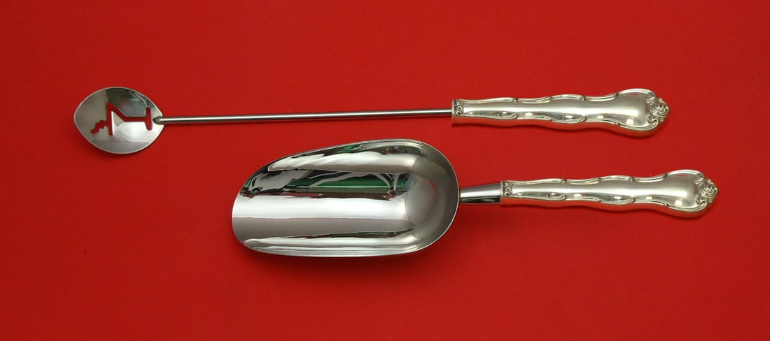 Gorham Rondo Sterling Silver 2pc Bar Set Custom Made: Gorham Rondo Sterling Silver 2pc Bar Set Custom Made Elevate your entertaining with this exquisite 2-piece bar set from Gorham, featuring the elegant Rondo pattern. Crafted from high-quality sterling