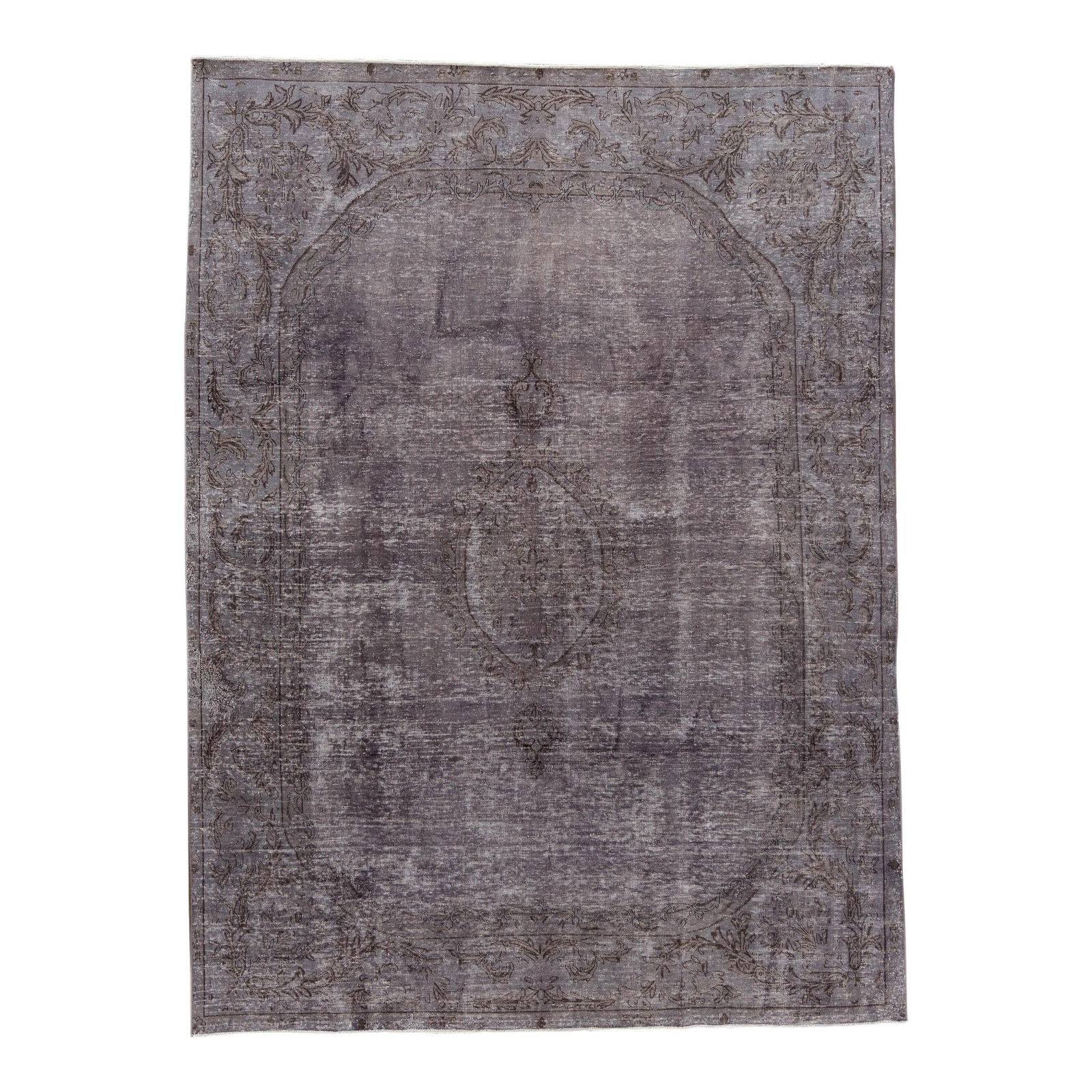 1960s Persian Hand-Knotted Gray Wool Rug Medallion Design: 1960s Persian Hand-Knotted Gray Wool Rug Medallion Design Discover the charm of a beautiful vintage Persian distressed hand-knotted wool rug, featuring a sophisticated gray field adorned with intricat