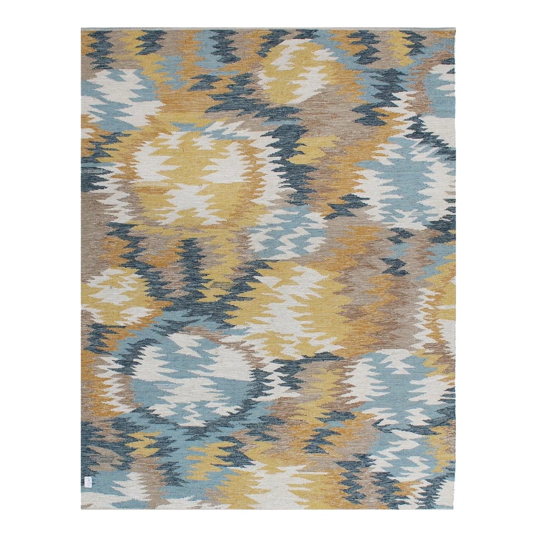 Hand-Knotted Contemporary Swedish Wool Rug Abstract Design 8'2 x 10'1: Hand-Knotted Contemporary Swedish Wool Rug Abstract Design 8'2 x 10'1 This exquisite hand-knotted Contemporary Swedish Style Wool Rug features a striking abstract design, elegantly combining shades of