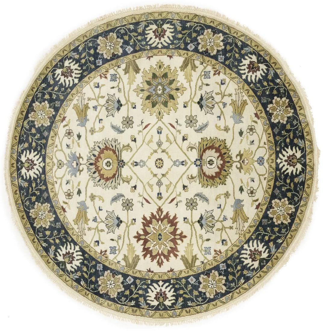 Hand-Knotted Floral Oriental Rug 8ft Wool Modern Design (1 of 15)