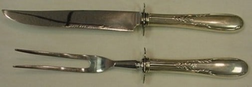 Manchester Fleetwood Sterling Silver Carving Set 2pc with 9.5 Knife (1 of 1)