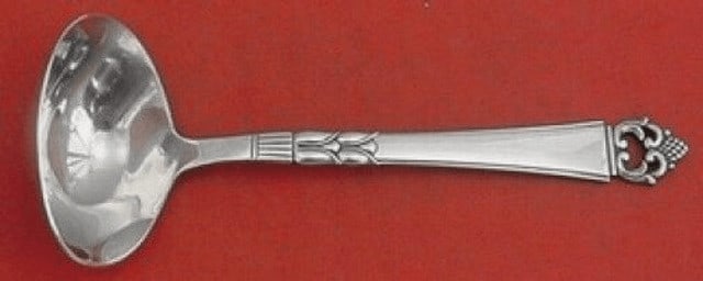 Frigast Danish Crown Sterling Silver Gravy Ladle 7.25 Inch: Frigast Danish Crown Sterling Silver Gravy Ladle 7.25 Inch Introducing the Danish Crown Gravy Ladle by Frigast, a stunning piece crafted from high-quality sterling silver. This ladle measures 7 1/4" a