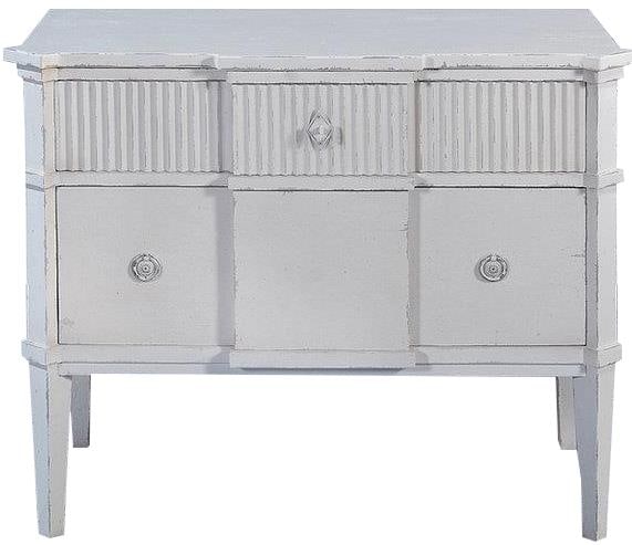 St Denis White Nightstand with Solid Brass Hardware - 2