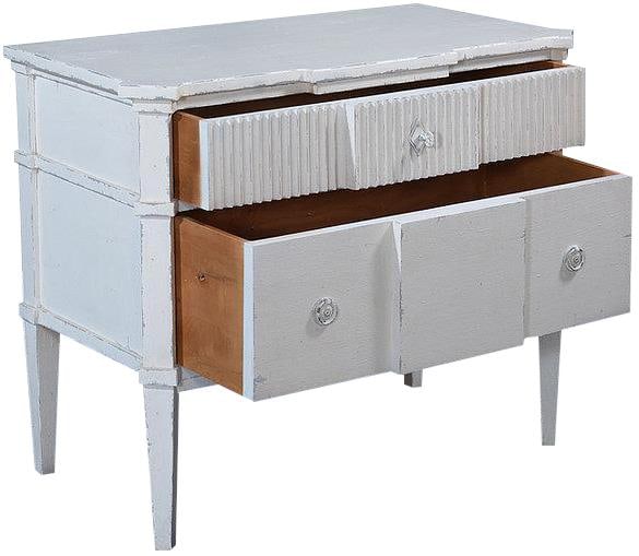 St Denis White Nightstand with Solid Brass Hardware - 4