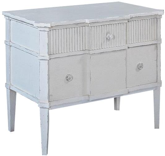 St Denis White Nightstand with Solid Brass Hardware - 5