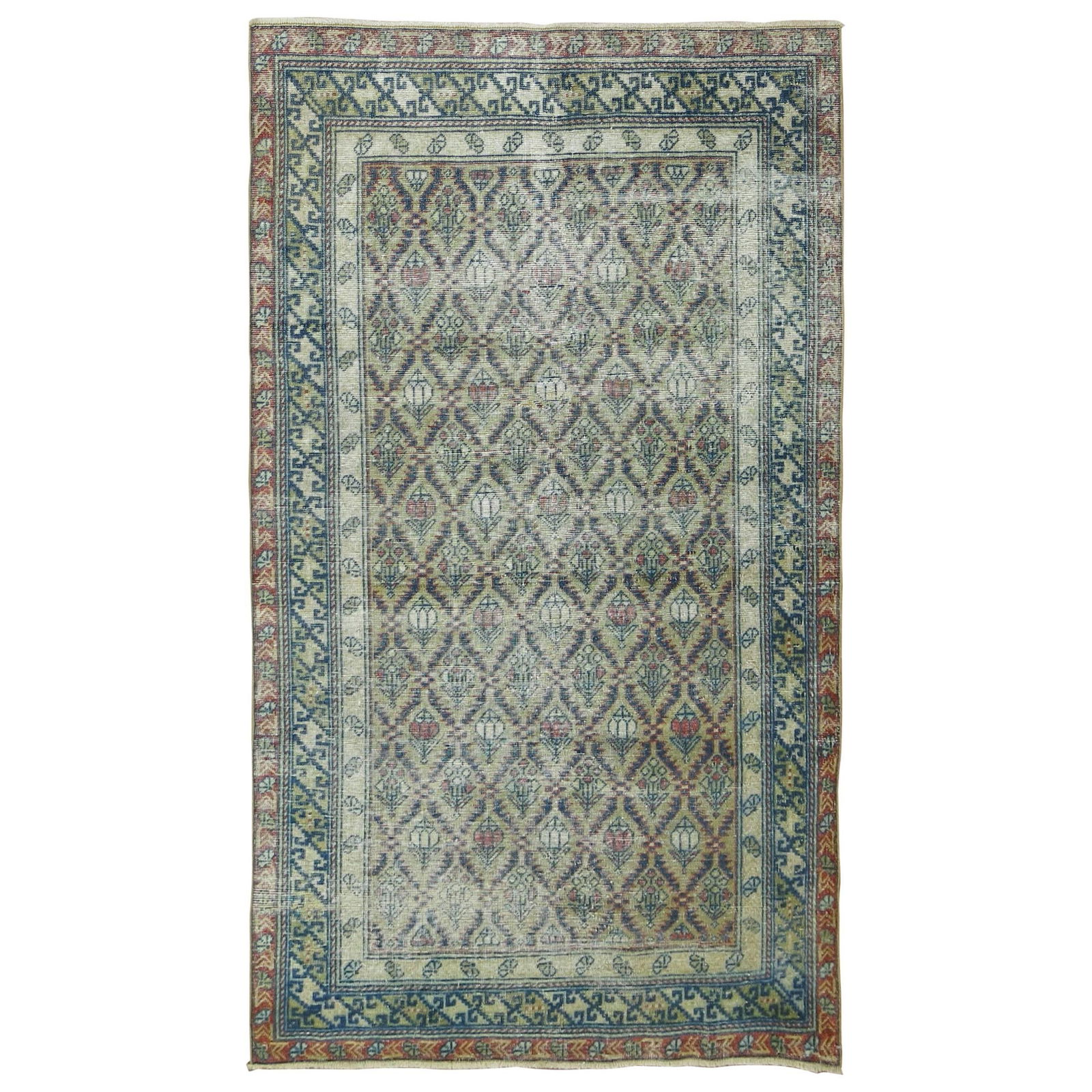 Antique 1920s Caucasian Hand-Knotted Tribal Rug 31 x 55: Antique 1920s Caucasian Hand-Knotted Tribal Rug 31 x 55 Discover the charm of an early 20th-century antique Caucasian Shirvan rug, showcasing tribal style and exquisite craftsmanship. This hand-knotte
