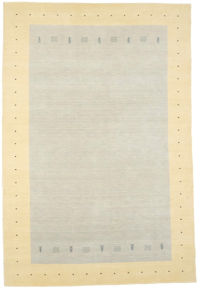Hand-loomed wool area rug with border tribal design 6'9 x 9'11 modern style (1 of 13)
