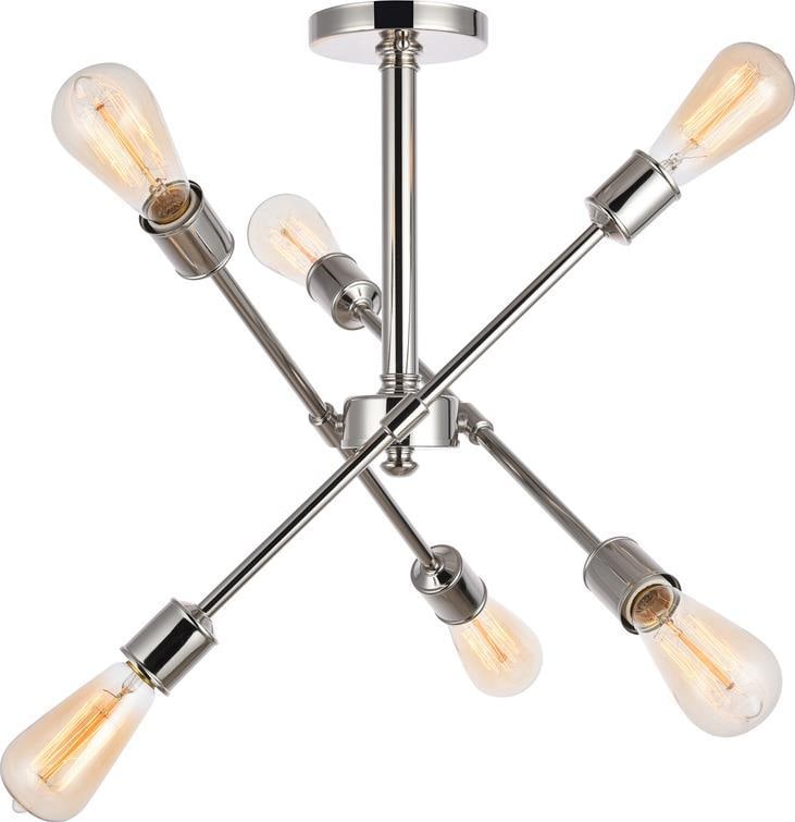 Elegant Lighting Axel 6-Light Polished Nickel Flush-Mount Ceiling Light (1 of 1)