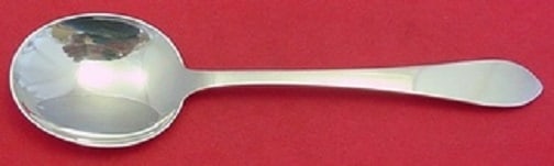 Tiffany & Co. Faneuil Sterling Silver Cream Soup Spoon 6 3/4": Tiffany & Co. Faneuil Sterling Silver Cream Soup Spoon 6 3/4" This exquisite cream soup spoon is crafted in the Faneuil pattern by Tiffany & Co., showcasing the timeless elegance of sterling silver. M