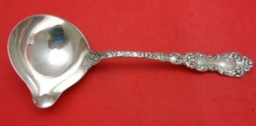 Gorham Imperial Chrysanthemum Sterling Silver Oyster Ladle 9 3/8" Monogrammed: Gorham Imperial Chrysanthemum Sterling Silver Oyster Ladle 9 3/8" Monogrammed This exquisite Imperial Chrysanthemum Oyster Ladle by Gorham is crafted from high-quality sterling silver and features a u