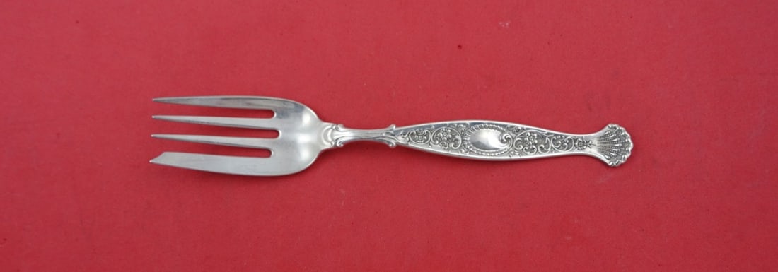 Whiting Hyperion Sterling Silver 4-Tine Salad Fork 6": Whiting Hyperion Sterling Silver 4-Tine Salad Fork 6" Elevate your dining experience with this exquisite 6-inch salad fork from the Hyperion pattern by Whiting. Crafted from high-quality sterling silv