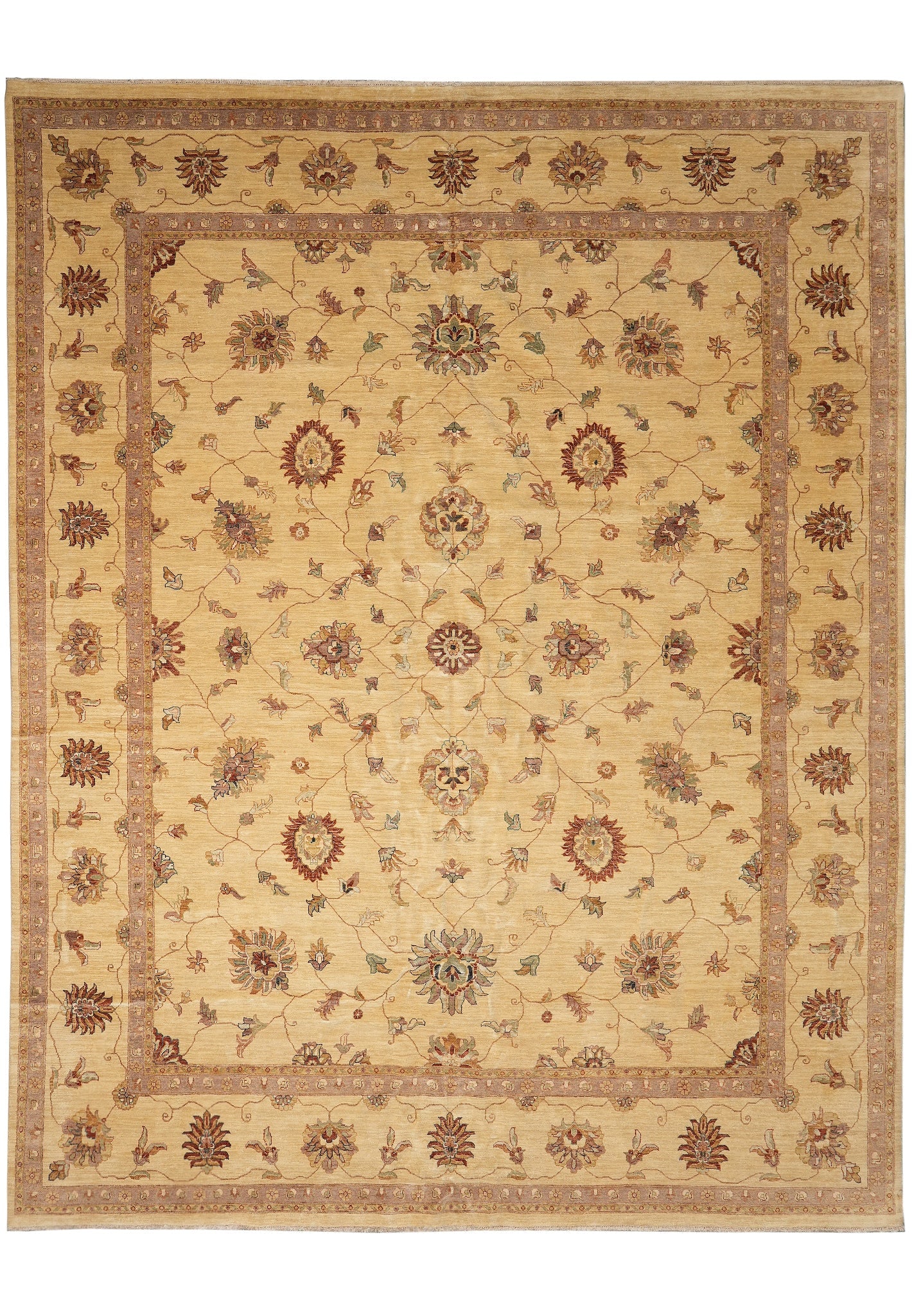 Handmade Chobi Peshawar Rug 11.11 x 15.2 Organic Wool Persian Kerman Design: Handmade Chobi Peshawar Rug 11.11 x 15.2 Organic Wool Persian Kerman Design Free continental US Shipping This oversized handmade Chobi Peshawar rug is crafted from natural organic wool and features a
