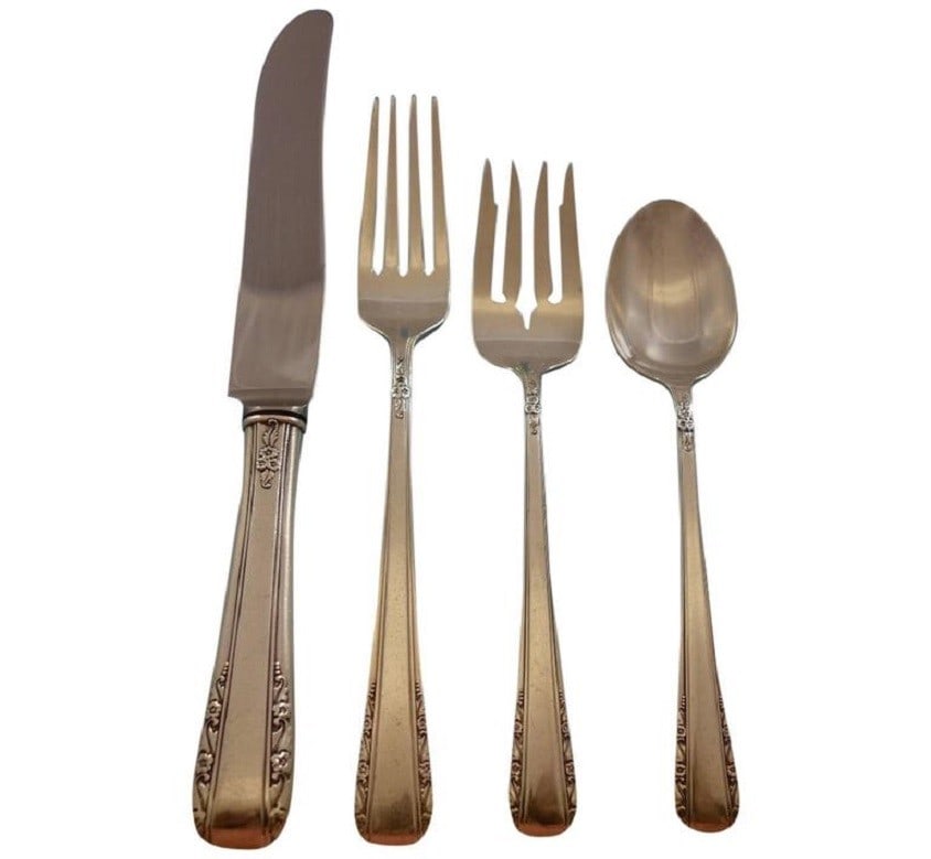 Courtship Sterling Silver Flatware Set by International Silver for 12 - 83 Pieces with Storage Chest: Courtship Sterling Silver Flatware Set by International Silver for 12 - 83 Pieces with Storage Chest Introducing the exquisite Courtship Sterling Silver Flatware Set by International Silver, designed