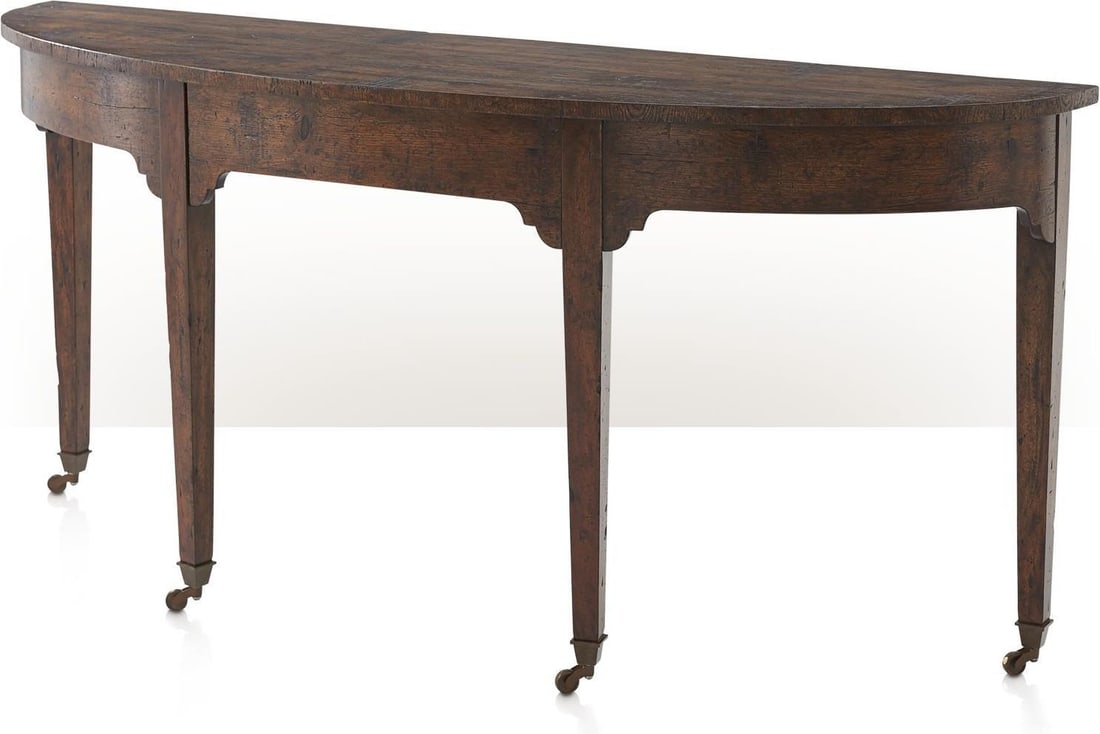 Althorp Victory Oak Console Table with Brass and Mahogany Casters: Althorp Victory Oak Console Table with Brass and Mahogany Casters This West Gate Console Table by Theodore Alexander features a sophisticated design from the Althorp - Victory Oak collection. Crafted