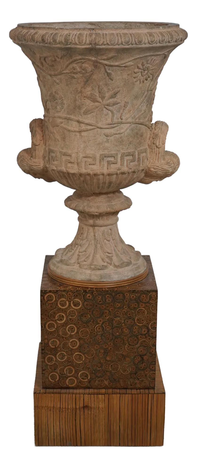 Maitland Smith Italian Style Decorative Planter Urn with Pedestal Base (1 of 10)