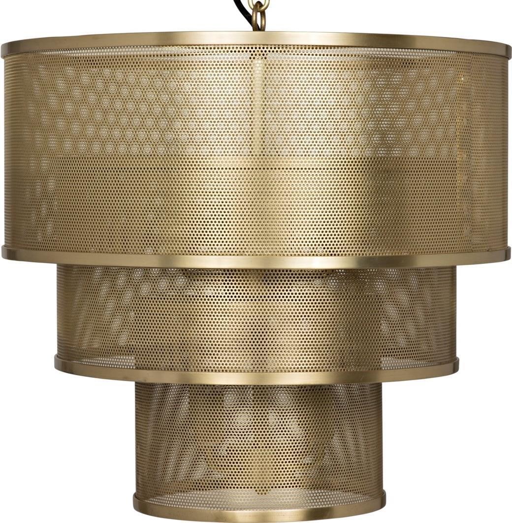20 Inch Noir Arena Pendant Light Brass Industrial Style: 20 Inch Noir Arena Pendant Light Brass Industrial Style Illuminate your space with the stunning 20" Arena Pendant Light, designed in an elegant antique style. This pendant light features a unique indu