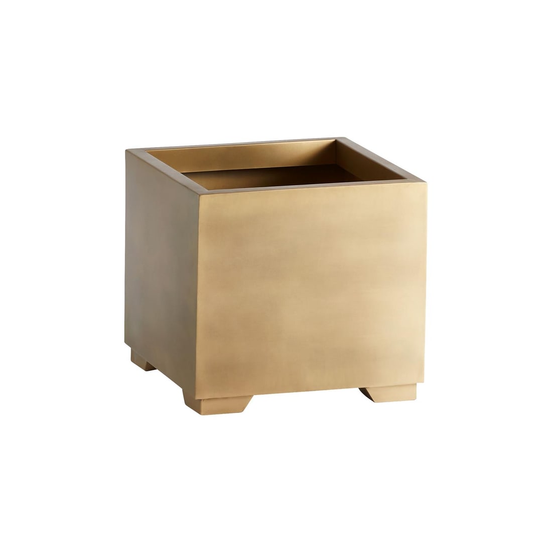 Cyan Aster Gold Finish Cubic Iron Planter 21.75H 23.75W 23.75D: Cyan Aster Gold Finish Cubic Iron Planter 21.75H 23.75W 23.75D Elevate your home decor with this luxurious gold iron planter from the Aster collection by Cyan. This contemporary cubic planter boasts a