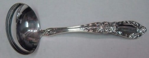 Alvin Prince Eugene Sterling Silver Gravy Ladle 6.5 Inches: Alvin Prince Eugene Sterling Silver Gravy Ladle 6.5 Inches This exquisite gravy ladle features the elegant Prince Eugene pattern by Alvin, crafted from high-quality sterling silver. Measuring 6 1/2 in