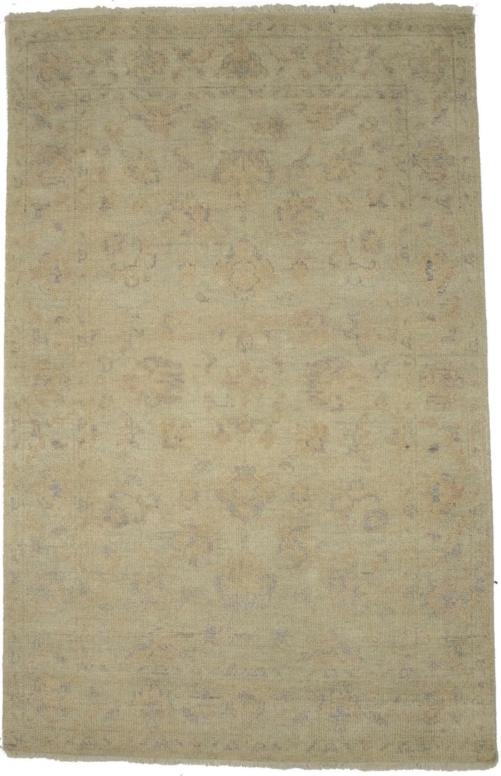 Handmade Oushak Chobi Oriental Rug Floral Design 4x6 ft Wool Eco Friendly: Handmade Oushak Chobi Oriental Rug Floral Design 4x6 ft Wool Eco Friendly Enhance your home decor with this exquisite Handmade Oushak Chobi Oriental Rug, featuring a muted floral design that complemen