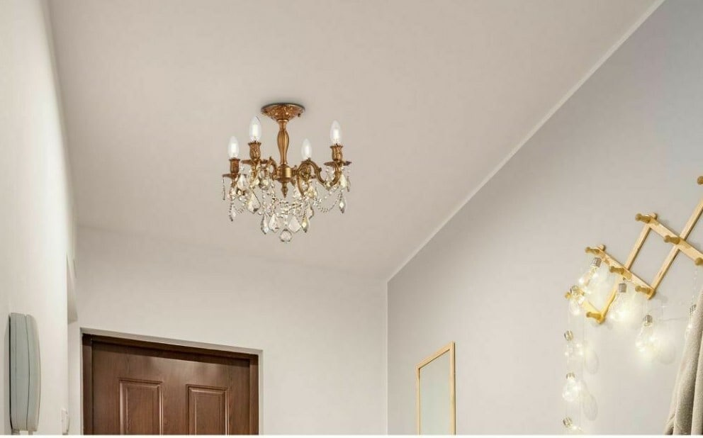 Rosalia 4 Light Golden Teak Crystal Flush Mount Chandelier French Gold 17 Inch: Rosalia 4 Light Golden Teak Crystal Flush Mount Chandelier French Gold 17 Inch This semi-flush mount chandelier from the Rosalia Collection features a traditional French gold frame adorned with high-q