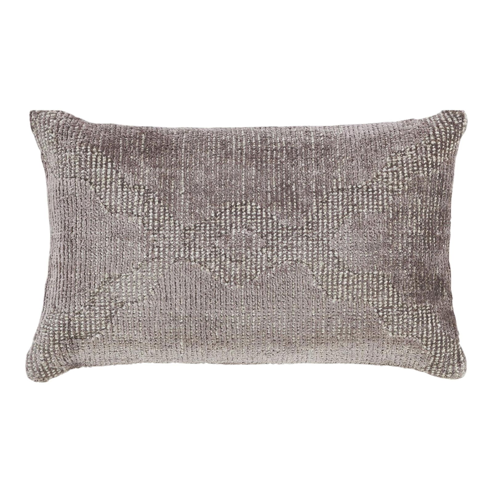 Handmade Modern Boho Mauve Wool Accent Pillow 14 x 22 (1 of 4)