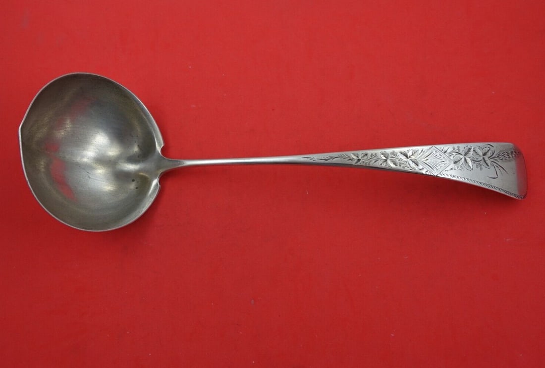 Gorham Antique Engraved #8 Sterling Silver Soup Ladle 13 Inch: Gorham Antique Engraved #8 Sterling Silver Soup Ladle 13 Inch This exquisite Antique Engraved #8 Soup Ladle by Gorham is a stunning example of craftsmanship from the late 19th century. Made from high-