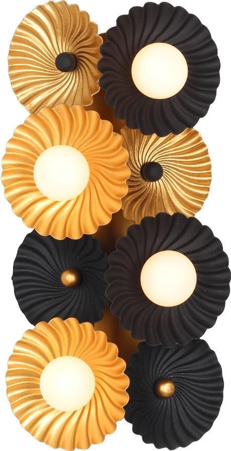 Kalco Damask Brass 4-Light Wall Sconce Indoor Lighting: Kalco Damask Brass 4-Light Wall Sconce Indoor Lighting Illuminate your space with this elegant 4-light wall sconce, crafted in a vintage brass finish. Designed for indoor use, this medium-sized fixtur