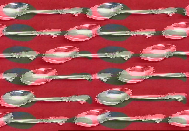 Wallace Waltz of Spring Sterling Silver Teaspoon Set 12 Pieces 6 Inch: Wallace Waltz of Spring Sterling Silver Teaspoon Set 12 Pieces 6 Inch This exquisite 12-piece set of teaspoons features the elegant Waltz of Spring pattern by Wallace. Crafted from high-quality sterli