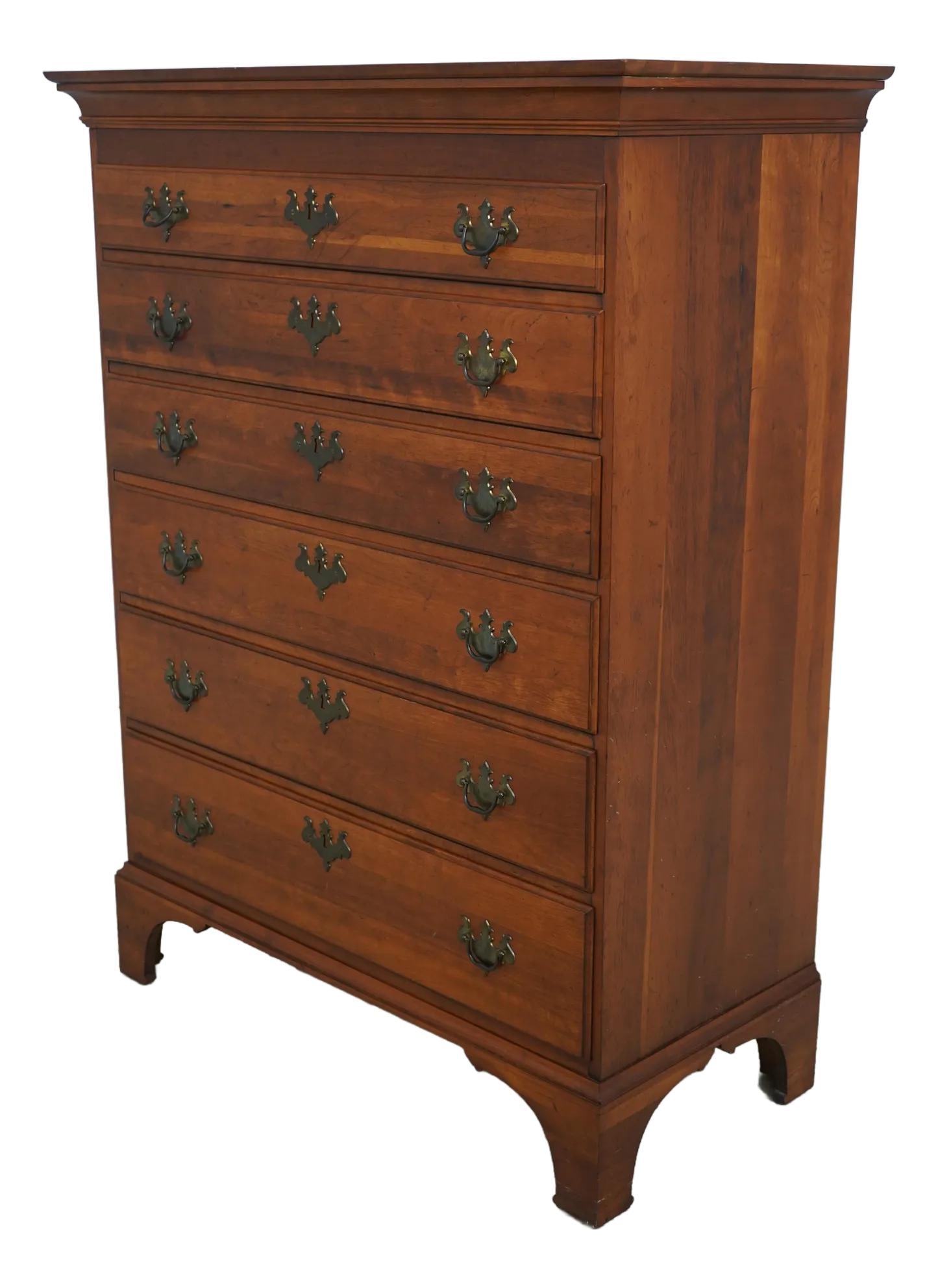 Century Cherry Wood Henry Ford Collection Chippendale High Chest: Century Cherry Wood Henry Ford Collection Chippendale High Chest This exquisite Century Cherry High Chest from the Henry Ford Collection showcases timeless craftsmanship and elegant design, embodying