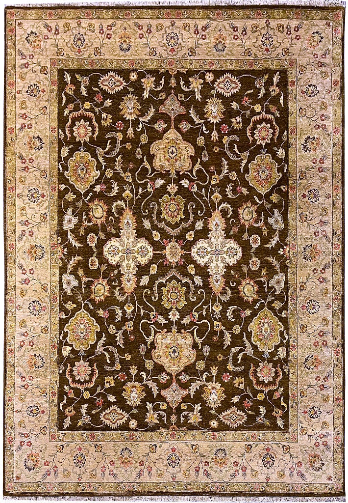 Quality Agra Olive Area Rug 7.10 x 9.9 Hand-Knotted Ziglar Design: Quality Agra Olive Area Rug 7.10 x 9.9 Hand-Knotted Ziglar Design Free continental US Shipping Elevate your space with this exquisite 7.10 x 9.9 Quality Agra Rug in a stunning Olive color. Inspired by