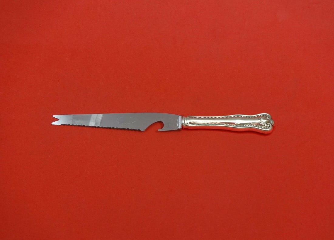 Frank Smith Newport Shell Sterling Silver Bar Knife Custom Made 9 1/8": Frank Smith Newport Shell Sterling Silver Bar Knife Custom Made 9 1/8" This exquisite Newport Shell bar knife, crafted by Frank Smith, features a stunning sterling silver hollow handle complemented by