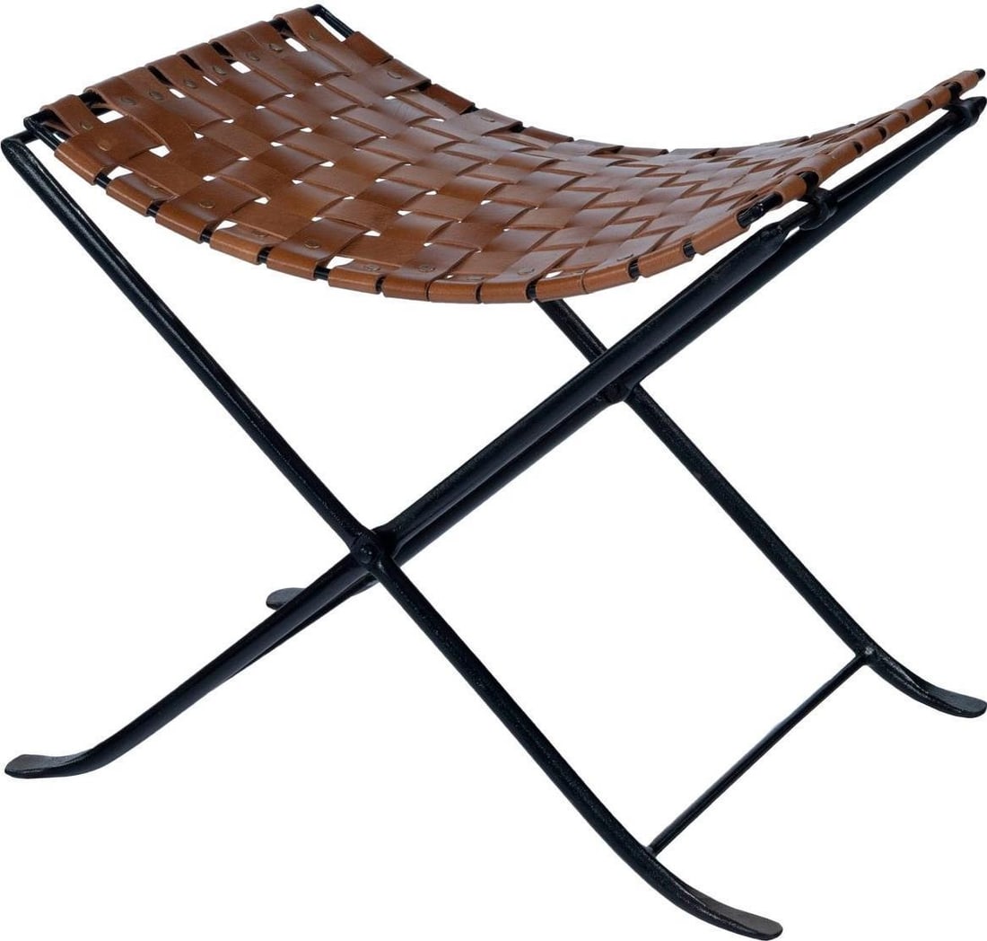 Rustic Karma Stool by Butler Industrial Style Medium Brown Finish: Rustic Karma Stool by Butler Industrial Style Medium Brown Finish Introducing the Rustic Charm Karma Stool by Butler, a perfect blend of industrial style and rustic charm. This rectangular stool is cr