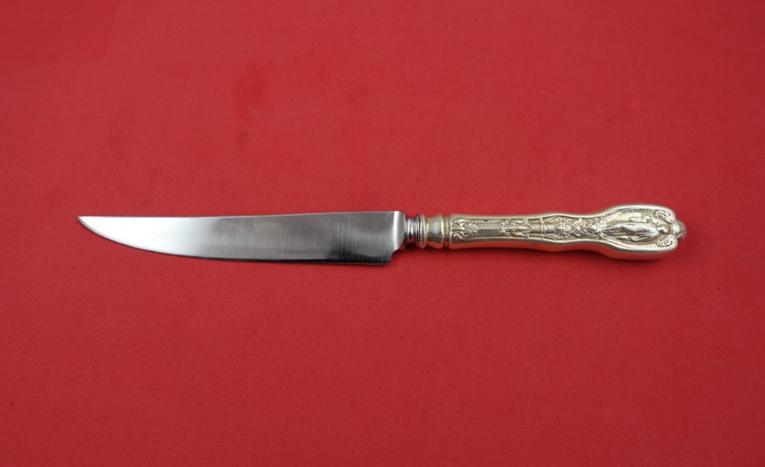 Gorham Mythologique Sterling Silver Hollow Handle Steak Knife 9 3/4": Gorham Mythologique Sterling Silver Hollow Handle Steak Knife 9 3/4" This exquisite steak knife from the Mythologique pattern by Gorham is crafted from sterling silver with a hollow handle and feature