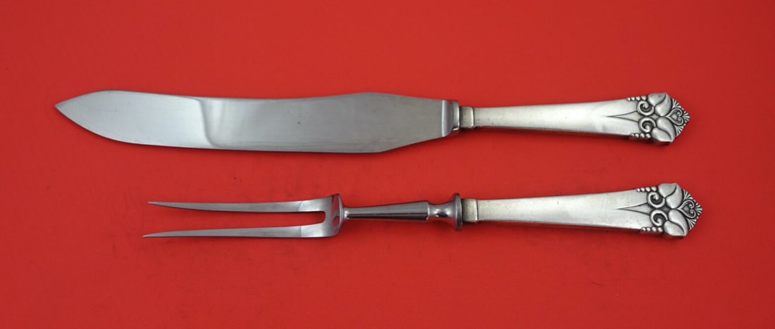 Monica by Mogensen Sterling Silver 2-Piece Steak Carving Set Knife 12 Fork 10 (1 of 2)