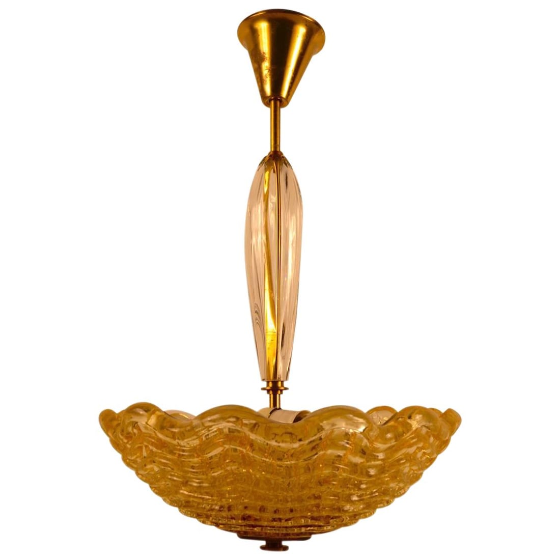 Carl Fagerlund Art Deco Gold Glass Bowl Chandelier for Orrefors: Carl Fagerlund Art Deco Gold Glass Bowl Chandelier for Orrefors Illuminate your space with this stunning Art Deco chandelier designed by Carl Fagerlund for Orrefors. Featuring a beautifully crafted gl
