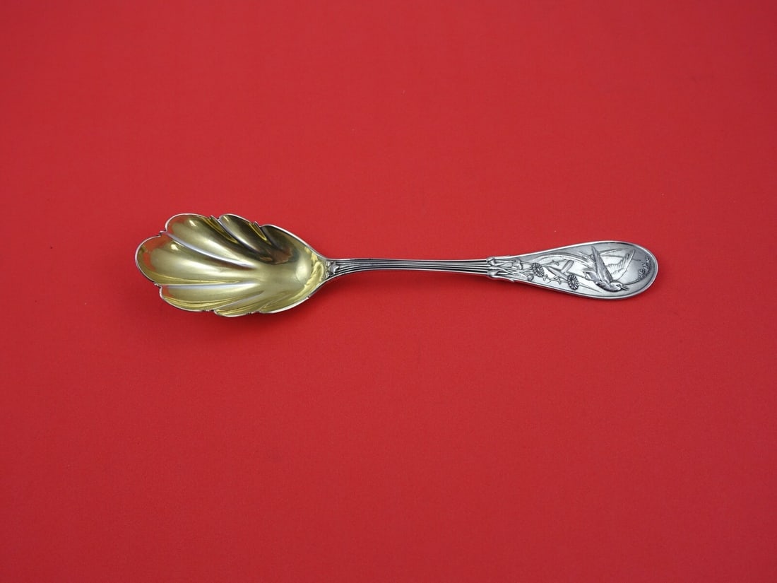 Tiffany & Co Japanese Sterling Silver Preserve Spoon 7 1/8 inch: Tiffany & Co Japanese Sterling Silver Preserve Spoon 7 1/8 inch This exquisite preserve spoon from Tiffany & Co. showcases the elegant Japanese pattern, crafted from high-quality sterling silver and f